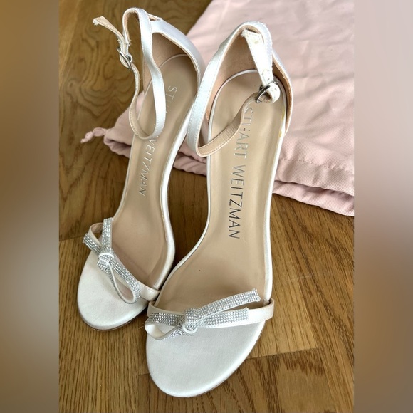 STUART WEITZMAN Crystal-embellished satin sandals - Picture 6 of 10